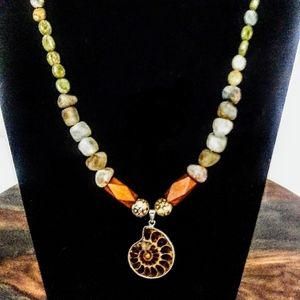 Fossil jasper and agate necklace
